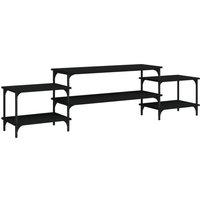 Berkfield Home TV Cabinet Black 197x35x52 cm Engineered Wood | Size: 197 x 35 x 52 cm