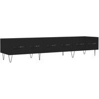 Berkfield Home TV Cabinet Black 150x36x30 cm Engineered Wood | Size: 150 x 36 x 30 cm