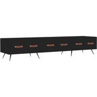 Berkfield Home TV Cabinet Black 150x36x30 cm Engineered Wood | Size: 150 x 36 x 30 cm