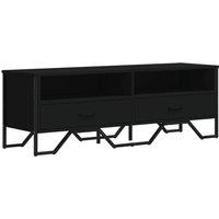 Berkfield Home TV Cabinet Black 122x34x41 cm Engineered Wood | Size: 122 x 34 x 41 cm