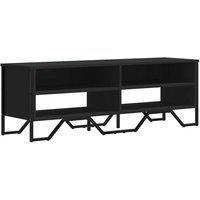 Berkfield Home TV Cabinet Black 122x34x41 cm Engineered Wood | Size: 122 x 34 x 41 cm