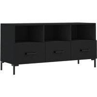 Berkfield Home TV Cabinet Black 102x36x50 cm Engineered Wood | Size: 102 x 36 x 50 cm