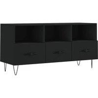 Berkfield Home TV Cabinet Black 102x36x50 cm Engineered Wood | Size: 102 x 36 x 50 cm
