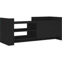 Berkfield Home TV Cabinet Black 100x35x40 cm Engineered Wood | Size: 100 x 35 x 40 cm