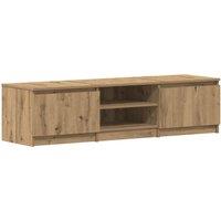 Berkfield Home TV Cabinet Artisan Oak 140x40x36 cm Engineered Wood in Brown | Size: 140 x 40 x 36 cm