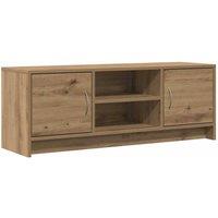 Berkfield Home TV Cabinet Artisan Oak 102x30x37.5 cm Engineered Wood in Brown