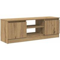 Berkfield Home TV Cabinet Artisan Oak 102x30x36 cm Engineered Wood in Brown | Size: 102 x 30 x 36 cm