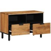 Berkfield Home TV Cabinet 70x33x46 cm Solid Wood Acacia in Brown | Size: 70 x 33 x 46 cm