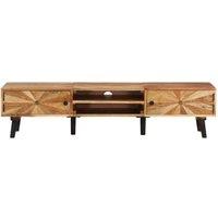 Berkfield Home TV Cabinet 145x35x35 cm Solid Acacia Wood in Brown | Size: 145 x 35 x 35 cm