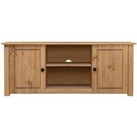 Berkfield Home TV Cabinet 120x40x50 cm Solid Pine Wood Panama Range in Brown | Size: 120 x 40 x 50 cm