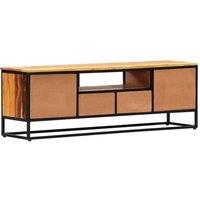 Berkfield Home TV Cabinet 120x30x40 cm Solid Reclaimed Wood & Steel in Brown | Size: 120 x 30 x 40 cm