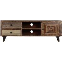 Berkfield Home TV Cabinet 118x30x40 cm Solid Mango Wood in Brown | Size: 118 x 30 x 40 cm
