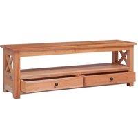 Berkfield Home TV Cabinet 115x30x40 cm Solid Mahogany Wood in Brown | Size: 115 x 30 x 40 cm