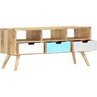 Berkfield Home TV Cabinet 110x35x48 cm Solid Mango Wood | Size: 110 x 35 x 48 cm