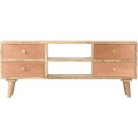 Berkfield Home TV Cabinet 110x30x45 cm Solid Mango Wood in Brown | Size: 110 x 30 x 45 cm
