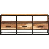 Berkfield Home TV Cabinet 110x30x45 cm Solid Acacia Wood in Brown | Size: 110 x 30 x 45 cm