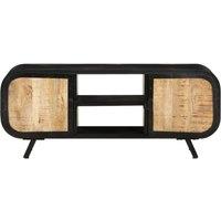 Berkfield Home TV Cabinet 110x30x45 cm Rough Mango Wood in Brown | Size: 110 x 30 x 45 cm