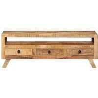 Berkfield Home TV Cabinet 110x30x40 cm Solid Mango Wood in Brown | Size: 110 x 30 x 40 cm