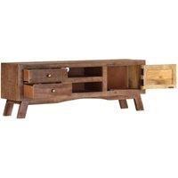 Berkfield Home TV Cabinet 110x30x40 cm Rough Mango Wood in Brown | Size: 110 x 30 x 40 cm