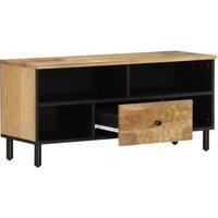 Berkfield Home TV Cabinet 100x33x46 cm Solid Wood Mango in Brown | Size: 100 x 33 x 46 cm