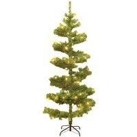 Berkfield Home Swirl Pre-lit Christmas Tree with Stand Green 150 cm PVC
