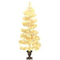 Berkfield Home Swirl Pre-lit Christmas Tree with Pot White 120 cm PVC