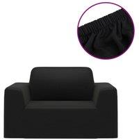 Berkfield Home Stretch Couch Slipcover Black Polyester Jersey