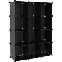 Berkfield Home Storage Cube Organiser with 12 Cubes Black PP