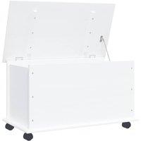 Berkfield Home Storage Chest with Wheels ALTA White 73x39.5x44 cm Solid Wood Pine
