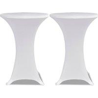 Berkfield Home Standing Table Cover 80cm White Stretch 2 pcs