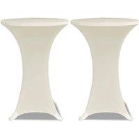 Berkfield Home Standing Table Cover 80cm Cream Stretch 2 pcs