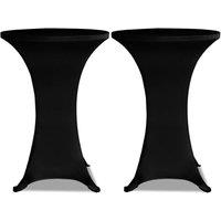 Berkfield Home Standing Table Cover 80cm Black Stretch 2 pcs