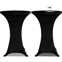 Berkfield Home Standing Table Cover 80 cm Black Stretch 4 pcs