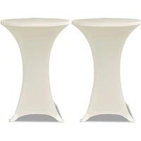 Berkfield Home Standing Table Cover 70cm Cream Stretch 2 pcs