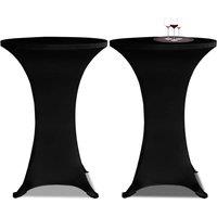 Berkfield Home Standing Table Cover 60 cm Black Stretch 4 pcs