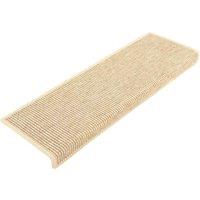 Berkfield Home Stair Mats Self-adhesive Sisal-Look 15 pcs 65x21x4 cm Light Beige | Size: Medium