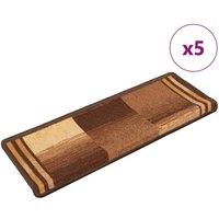 Berkfield Home Stair Mats Self-adhesive 5 pcs 65x21x4 cm Brown | Size: Medium