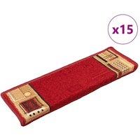 Berkfield Home Stair Mats Self-adhesive 15 pcs 65x21x4 cm Red | Size: Medium