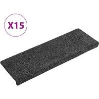 Berkfield Home Stair Mats 15 pcs Needle Punch 65x21x4 cm Grey | Size: Medium