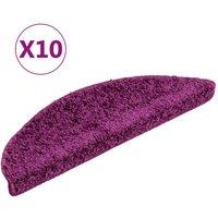 Berkfield Home Stair Mats 10 pcs 56x17x3 cm Violet in Purple | Size: Medium