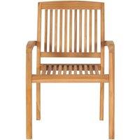 Berkfield Home Stacking Garden Dining Chairs 2 pcs Solid Teak Wood in Brown