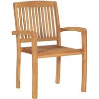 Berkfield Home Stacking Garden Chairs 4 pcs Solid Teak Wood in Brown