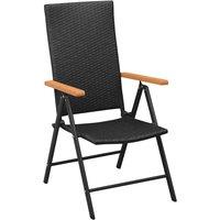 Berkfield Home Stackable Garden Chairs 2 pcs Poly Rattan Black