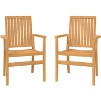Berkfield Home Stackable Garden Chairs 2 pcs 56.5x57.5x91 cm Solid Wood Teak in Brown