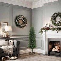 Berkfield Home Slim Artificial Christmas Tree with Stand Green 120 cm PVC