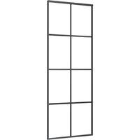 Berkfield Home Sliding Door Aluminium & ESG Glass 76x205 cm Black