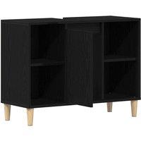 Berkfield Home Sink Cabinet Black Oak 80x33x60 cm Engineered Wood | Size: 80 x 33 x 60 cm