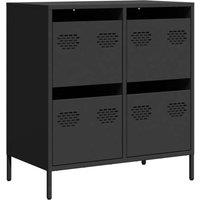 Berkfield Home Sideboard Black 68x39x73.5 cm Cold-rolled Steel in Black