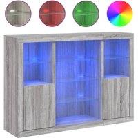 Berkfield Home Sideboards with LED Lights 3 pcs Grey Sonoma Engineered Wood