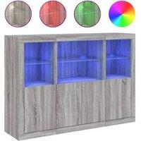 Berkfield Home Sideboards with LED Lights 3 pcs Grey Sonoma Engineered Wood